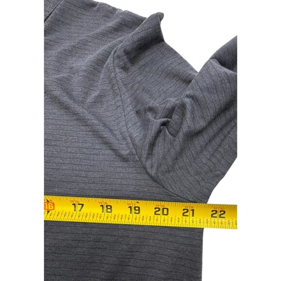 Travis Mathew Kickoff LS Golf Polo Shirt Performance Striped Charcoal Gray M - Picture 8 of 12